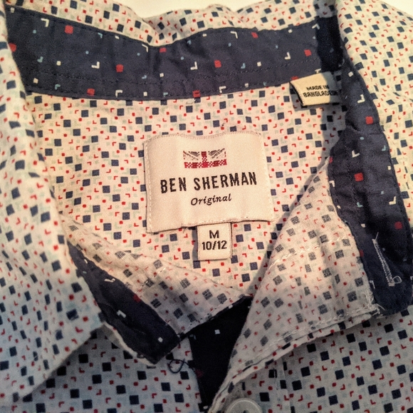 Ben Sherman Boys Button Down Dress Shirt Sz 10/12 - Picture 2 of 4
